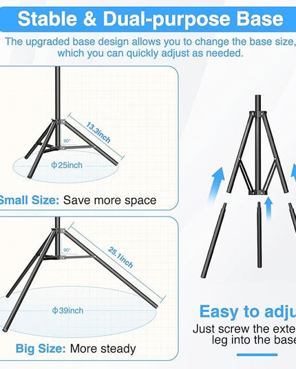 EMART T Shape Backdrop Stand 8.5x5ft, Adjustable Green Screen Photo Banner Holder with Water Bag and 4 Clamps Photography Background Support Kit for Parties, Photoshoot, Balloon