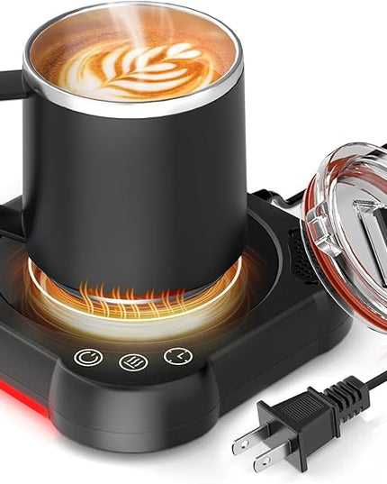 Coffee Mug Warmer & Cup Set - Desk Coffee Cup Warmer for Office/Home with 8-Temp Fast Heating (176℉ Max), Auto Shut Off, Gravity-Induction, 1-12H Timer - Ideal Gift for Coffee Lovers