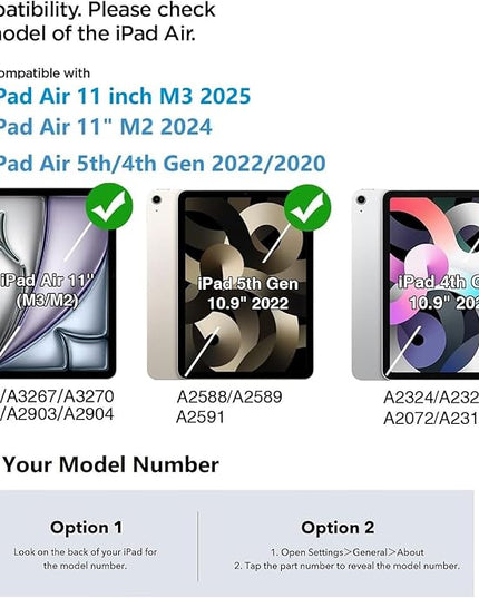 H HOLIMET Case for iPad Air 11 inch 2025 (M3)/2024 (M2) /iPad Air 5th Generation 2022/iPad Air 4th Generation 2020 10.9 Inch with Pencil Holder Shockproof Protective Cover Vegan Leather (Purple)