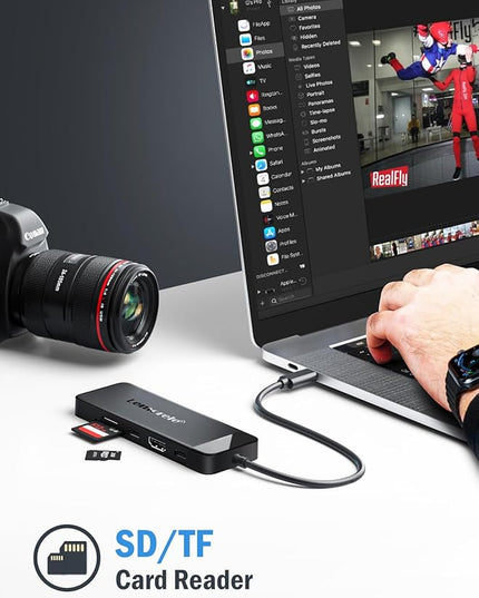 Lemorele 9-in-1 USB C Hub Multiport Adapter, USB C Dongle w/4K HDMI for MacBook Pro Air, 3 USB3.0 5Gbps and 1 USB2.0 Port, Type-C 3.0, 100W PD, SD/TF, Docking Station for Windows/iPad/Dell/HP/Lenovo
