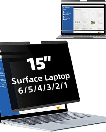 Mamol Magnetic Privacy Screen for 15 inch Surface Laptop 6/5/4/3/2/1, Removable Anti Spy Glare Blue Light Filter, Microsoft Surface Laptop Privacy Screen Protector 15 in