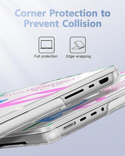 May Chen Case for MacBook Pro 14 inch, Models A2442 A2779 A2918 A2992 A3401 A3185 A3112 A3434, M1 M2 M3 M4 M5 Chip (2021-2025 Release), Plastic Hard Shell Case with Keyboard Cover, Colorful Bows