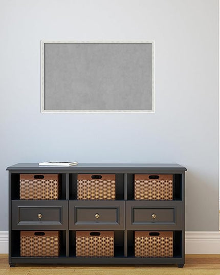 Amanti Art White Framed Magnetic Board 21x33 Large Vision Board for use with Magnets, 100% Metal Sheet to Display Items as Office Decor or for Home Organization in mudroom, Kitchen or Kids Room