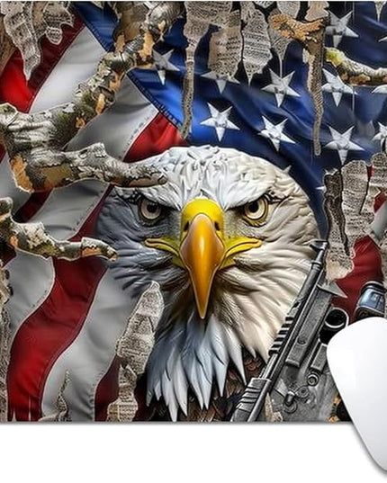 American Flag Eagle rip Oak camo Square Mouse pad, Texture, Waterproof, Anti Slip Rubber Base, Computer Mouse pad, Laptop Mouse pad