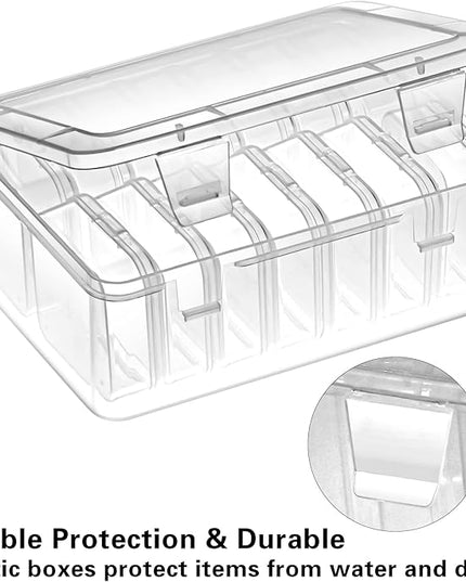 Mathtoxyz Small Bead Organizers, 45 Pieces Plastic Storage Cases Mini Clear Bead Storage Containers Transparent Boxes with Hinged Lid and Rectangle Clear Craft Supply Case