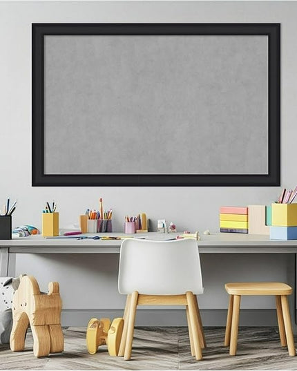 Amanti Art Black Framed Magnetic Board 23x35 Large Vision Board for use with Magnets, 100% Metal Sheet to Display Items as Office Decor or for Home Organization in mudroom, Kitchen or Kids Room