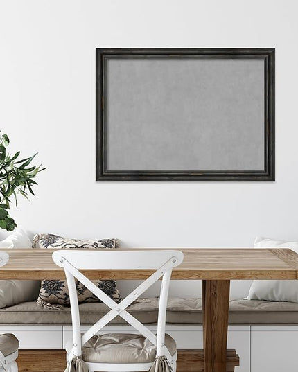Amanti Art Black Framed Magnetic Board 23x31 Medium Vision Board for use with Magnets, 100% Metal Sheet to Display Items as Office Decor or for Home Organization in mudroom, Kitchen or Kids Room