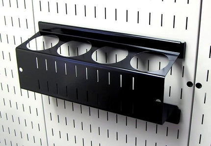 Wall Control Pegboard Spray Can Holder Bracket and Aerosol Can Organizer Pegboard and Slotted Tool Board - Black (Pack of 6)