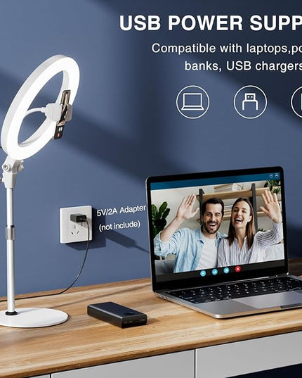 Ring Light with Stand, Zoom Lighting for Computer Video Conference, Video Calls, Home Office, Lighting for Video Recording