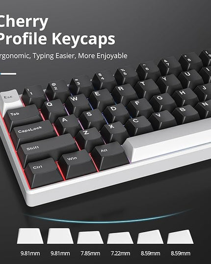 WOB Cherry Profile Black White PBT Keycaps, 168 Key Custom Keycap, Minimalist Key caps Set for Cherry MX Switches Mechanical Keyboard (WOB Black & White)