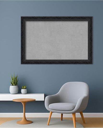 Amanti Art Black Framed Magnetic Board 24x36 Large Vision Board for use with Magnets, 100% Metal Sheet to Display Items as Office Decor or for Home Organization in mudroom, Kitchen or Kids Room
