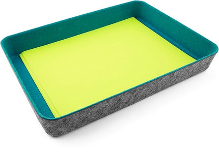 Three by Three Seattle Felt Like It! 13 x 9.5 Inch Felt Tray Drawer Organizer, Fits Standard Letter Size Paper Sheets, 3 Pack (Blue)