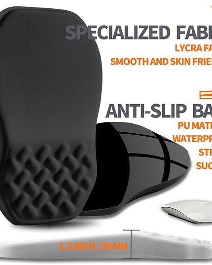 Ergonomic Slope Mouse Pad Wrist Support, Wrist Rest Mousepad for Carpal Tunnel Pain Relief with Massage Bulge and Slow Rebound Memory Foam (12x8 inch, Black)