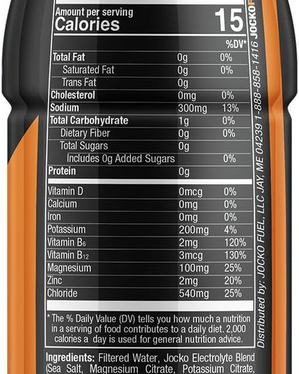 Jocko Fuel Hydrate Electrolyte Drinks - Sports Drink Hydration Amplifier, Thirst Quencher - Scientifically Formulated Electrolyte Blend Island Orange Flavor 16 Oz (12 Pack)