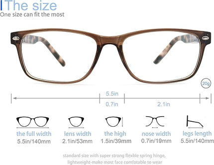 MODFANS Progressive Multifocus 2.0 Reading Glasses,Blue Light Blocking Glasses,Anti-Glare,Anti-Eye Fatigue,UV Protection for Computer/TV/Tablet/Phone,Readers with Comfort Sping Hinge