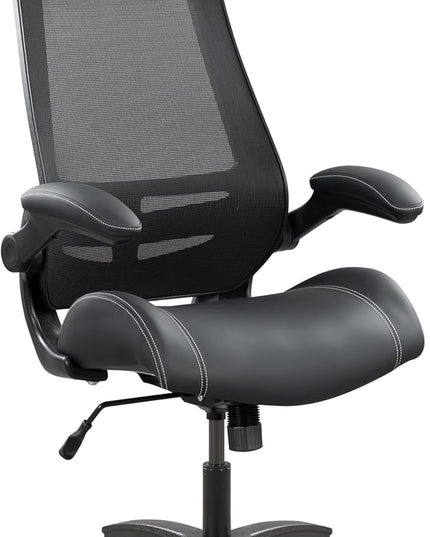 BOLISS 400lbs Ergonomic Leather Office Desk Chair High Back with Super Soft Adjustable Arms Molded Foam Seat Lumbar Support (Black Leather, BLS-2818H)
