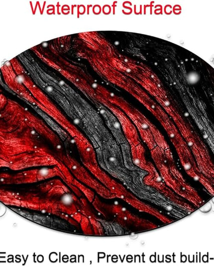 and Red Woodgrain Round Mousepad, Personalized Custom Design Mouse Pads,Cute Waterproof Circular Non-Slip Rubber Base Small Mouse Pad, Mousepad for Laptop Computers