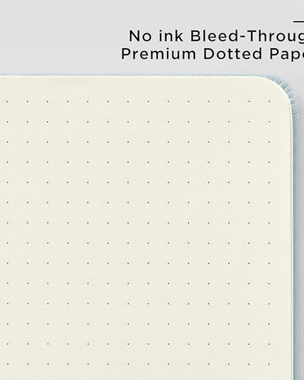 &And Per Se Dotted Journal Notebook, A5 Hardcover Leather Bullet Dotted Journal, 160 Pages 100 gsm Thick Paper, 3 Sheets of Stickers Included- 5.7'' x 8'' (Turquoise)