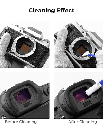 K&F CONCEPT 2-1 16mm APS-C Frame Sensor Cleaning Swab, Viewfinder Cleaning Swab, with 20ml Sensor Cleaner, DSLR Camera CMOS and CCD Sensor Cleaning Swab Kits Compatible with Nikon Sony Canon Camera