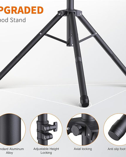 Portable T-Shape Backdrop Stand Support Kit 8x7.2ft, Adjustable Photography Green Screen Backdrop Stand for Parties, Photography Videography Studio (8×7.2Ft)