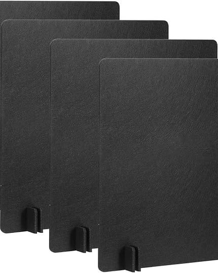 PATIKIL Desk Dividers 24" x 24", 4 Pack Desk Privacy Panel Freestanding Noise Reducing Partition Acoustic Panel with 4Pcs Support Feet for Testing Office Home Library, Black Style B