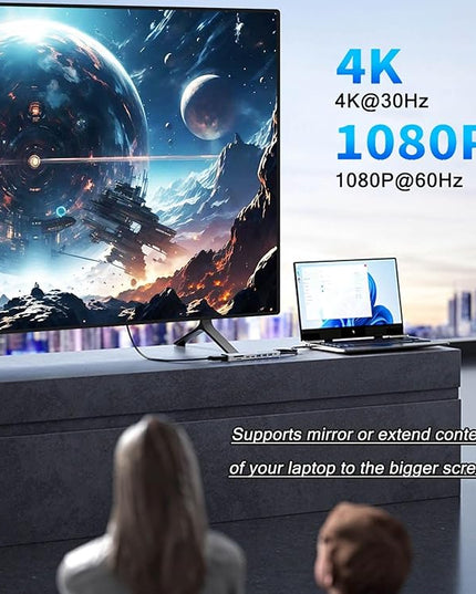 USB C Hub HDMI Adapter for Monitor, VIENON 9 in 1 USB Type C Laptop Docking Station with 4K HDMI, SD/TF Card Reader, 100W PD, Compatible for MacBook Pro, XPS Laptop (Supports DP ALT Mode)