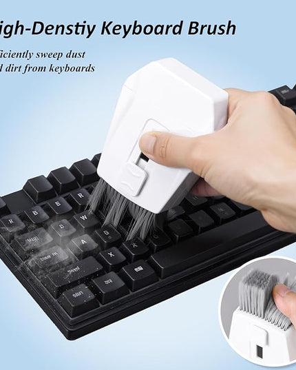Keyboard Brush, Portable Keyboard Cleaner Soft Bristle Cleaning Brush, Safe Streak-Free Phone Screen Cleaner, Retractable Laptop Cleaning Kit for Computer MacBook PC iPad Camera Lens Monitor