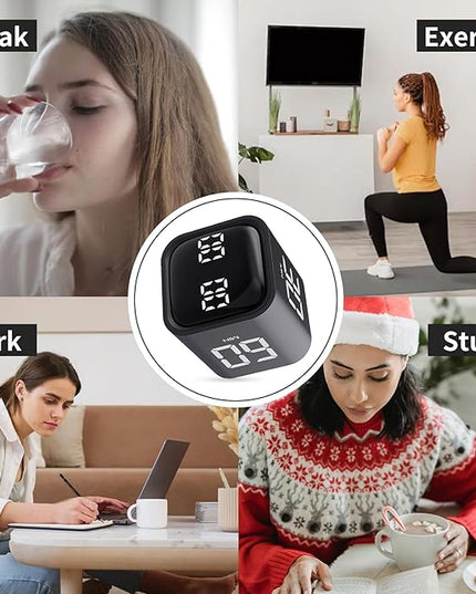 Productivity Timer Flip Gravity Sensor Cube Timer Countdown & Countup,Mute & Vibrate & Sound，5/10/30/60min & Custom Timing, Perfect for ADHD,Work,Learning,Kitchen Cooking (2 Black)