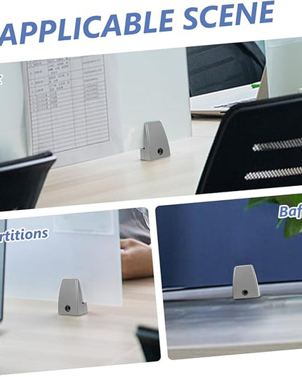Angoily 2pcs Versatile Desk Bezel Clip Desk Soundproof Baffle Desktop Partition Sneeze Guard Clip Privacy Panel Bracket Fixed Screen