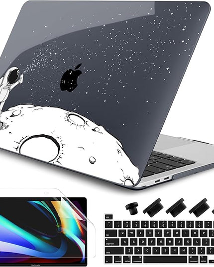 DONGKE Compatible with MacBook Pro 13 inch Case 2024 2023-2020 Release A2338 M2/M1 A2251 A2289 with Retina Display & Touch ID, Plastic Hard Shell & Keyboard Cover & Screen Film - Astronaut
