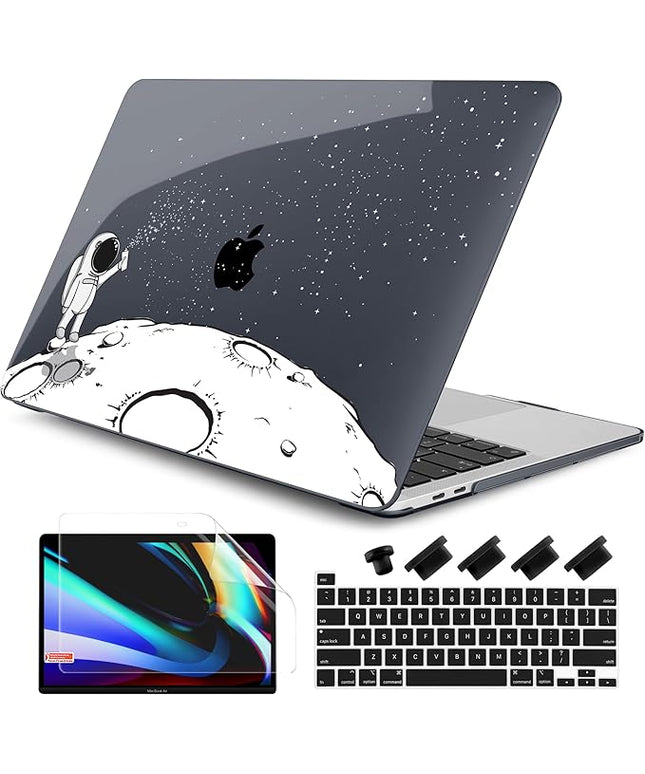 DONGKE Compatible with MacBook Pro 13 inch Case 2024 2023-2020 Release A2338 M2/M1 A2251 A2289 with Retina Display & Touch ID, Plastic Hard Shell & Keyboard Cover & Screen Film - Astronaut