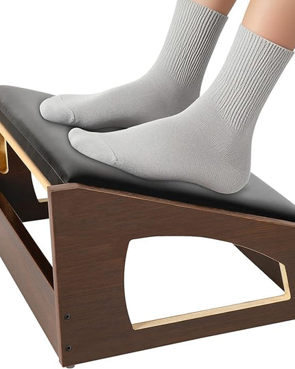 Ergonomic Foot Rest, 4 Adjustable Height Foot Stool,Footrest Under Desk， Soft Cushions, Foot Rest Office,Improving Posture, Promoting Blood Circulation（Espresso）