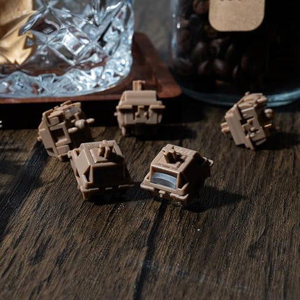 Gateron Chocolate Smoothie Mechanical Keyboard Switches，RGB LED Heavy Tactile 5 Pin Pre-lubed 55gf Switches for MX Mechanical Keyboard (70PCS)