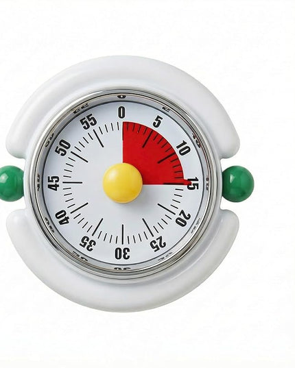 Visual Timer, Cute Magnetic Mechanical Kitchen Timer for Cooking, No Batteries Required, 60-Minute Countdown Clock for Study, Classroom, Baking, Yoga, Pomodoro - Loud Alarm