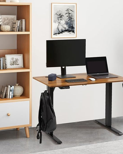 VEVOR Height Adjustable Desk, 47.2 x 23.6 in, Support 180 lbs, Electric Standing Desk with 3 Memory Presets, Sturdy Dual Metal Frame, Versatile Computer Sit Stand up Desks, Suitable for Home Office