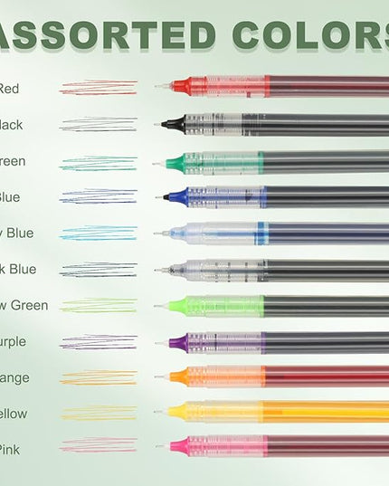 PATIKIL 6Pcs Colored Gel Ink Pens, 0.5mm Extra Fine Point Smooth Writing Japanese Quick Drying Liquid Ink Rollerball Pens for Office Stationery Classroom Teachers, Black