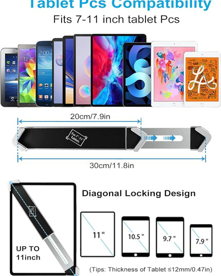 woleyi Anti-Theft Desktop Tablet Kiosk Stand Holder, Heavy Duty Countertop Tablet POS Display Mount with Security Lock and Key, Compatible with iPad Pro/Air/Mini, Galaxy Tabs, More 7-11" Tablets