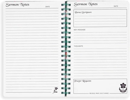 Steel Mill & Co Cute Floral Spiral Notebook Journal for Notes, 10.5" x 7.5" Sermon Notes and Church Notes Journal for Women with Durable Hardcover and 60 Lined Pages with Prompts (Put My Trust in You)