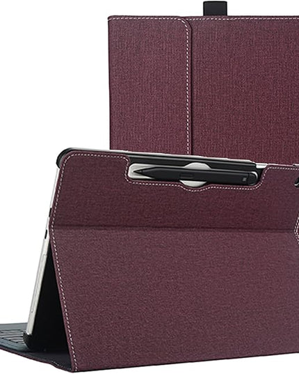 Tablet Case for 2025 New Microsoft Surface Pro 1st Edition 12-inch, PU Leather & Hard Shell Laptop Protective Cover with Multi-Angle Built-in Kickstand & Pen Holder (Wine Red)