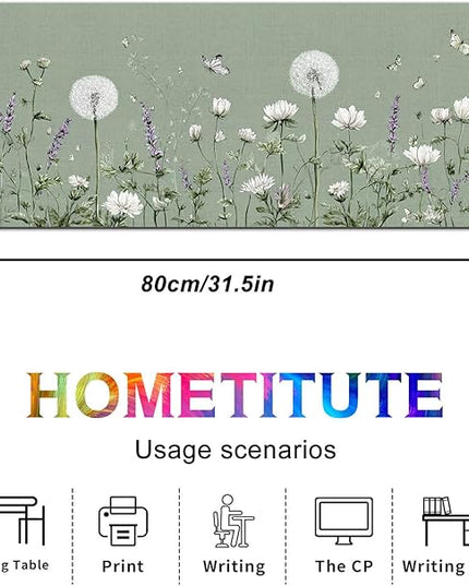 Mouse Pad Gaming Mousepad 31.5 x 11.8 Inch Large Keyboard Desktop Mat XL Mouse Pad for Home and Office Desk Accessories with Botanical Meadow Butterfly Artwork Diatomite