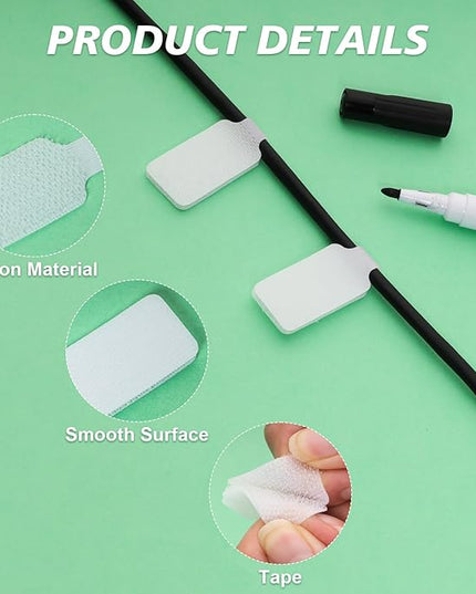 50 Pcs Cable Labels Nylon Writable Cord Tags Reusable Cable Cord Wire Labels for Electronics Office Computers Management and Identification