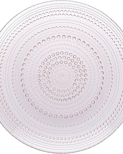 Fortessa Jupiter Hobnail Glass, 10.5" Dinner Plate (Set of 4), Pink