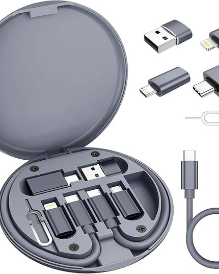 Elebase USB Charging Adapter Kit,Multi Travel USBC Adapter Set,Type C to USB 3.0 OTG iOS Micro Converter Case with 1Ft 100W Charger Cable for iPhone 17 Air 16 15 14 Max Pro,Samsung Galaxy S24 S23 Plus