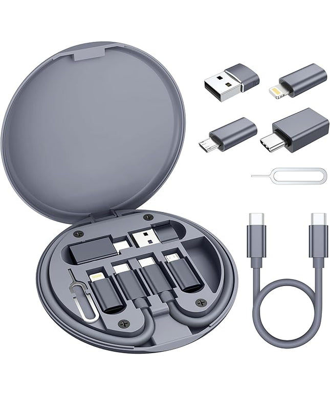 Elebase USB Charging Adapter Kit,Multi Travel USBC Adapter Set,Type C to USB 3.0 OTG iOS Micro Converter Case with 1Ft 100W Charger Cable for iPhone 17 Air 16 15 14 Max Pro,Samsung Galaxy S24 S23 Plus