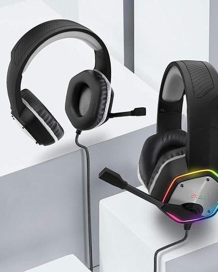 EKSA E1000 USB Gaming Headset for PC, Computer Headphones with Microphone/Mic Noise Cancelling, 7.1 Surround Sound, RGB Light - Wired Headphones for PS4, PS5 Console, Laptop, Call Center