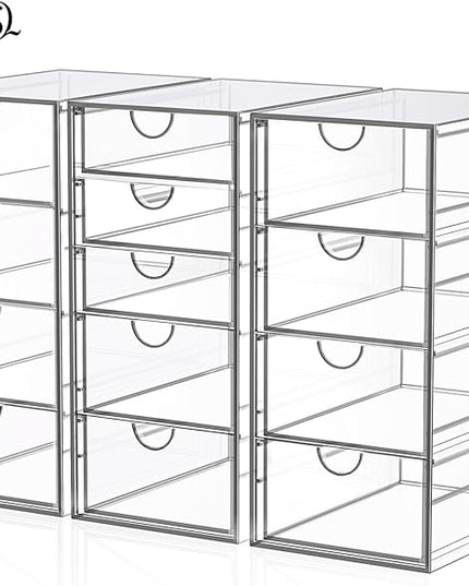 Acrylic Desk Organizers And Accessories With 13 Drawers, Office Desktop Drawers, Plastic Makeup Organizer Containers Bins With Drawers Desk Organization, Bathroom Organizers Storage Case Box Cube