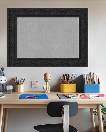 Amanti Art Black Framed Magnetic Board 23x31 Medium Vision Board for use with Magnets, 100% Metal Sheet to Display Items as Office Decor or for Home Organization in mudroom, Kitchen or Kids Room