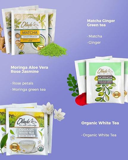 Olinda Relax Tea Sampler Herbal Gift Box 45 Count Assorted Wellness Tea Set 9 Calming Herbal Tea Bags Thoughtful Variety Pack for Stress Relief & Sleep Caffeine Free Birthday Gift for Women