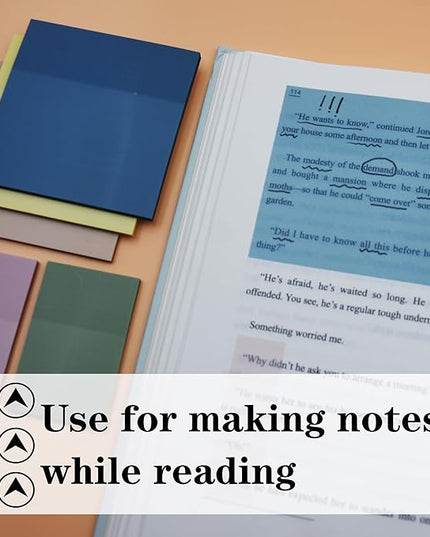Translucent Sticky Notes, Cute Clear Sticky Notes, 3"x3" Waterproof Transparent Sticky Note Pads for Books Annotation, Clear Post it Notes for Bible Journaling Study