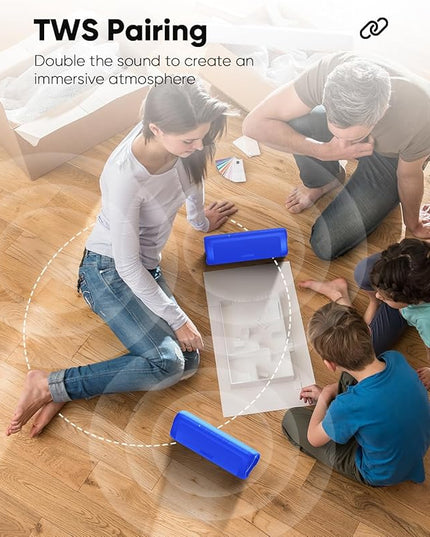 Bluetooth Speaker with HD Sound, Portable Wireless, IPX5 Waterproof, Up to 20H Playtime, TWS Pairing, BT5.3, for Home/Party/Outdoor/Beach, Electronic Gadgets, Birthday Gift (Blue)